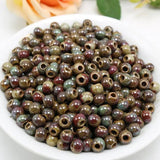 50 PCS Ceramic Beads Round Loose DIY Hole Beads for Jewelry Making