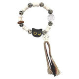 Vintage Wood Resin Cat Bracelets for Couple Friendship