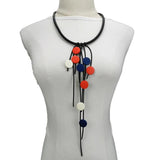 Multicolor Wood Jewelry Gothic Pendant Necklaces Women Necklace