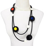 Multicolor Wood Jewelry Gothic Pendant Necklaces Women Necklace
