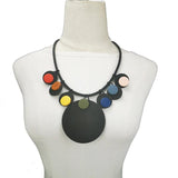 Multicolor Wood Jewelry Gothic Pendant Necklaces Women Necklace