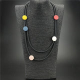 Multicolor Wood Jewelry Gothic Pendant Necklaces Women Necklace