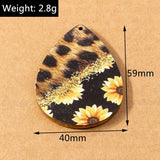 10pcs Wood Sunflower Pendants Charms for Jewelry Making