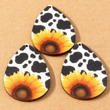 10pcs Wood Sunflower Pendants Charms for Jewelry Making