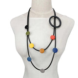 Rubber Choker Necklace for Women, Wood Jewelry Chain for Party