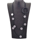 Rubber Choker Necklace for Women, Wood Jewelry Chain for Party