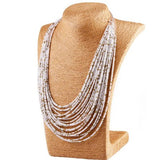 Bohemian Wood Bead Choker Necklace Women Statement Jewelry 6 Colors