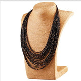 Bohemian Wood Bead Choker Necklace Women Statement Jewelry 6 Colors