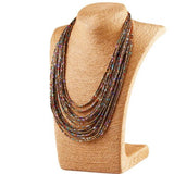 Bohemian Wood Bead Choker Necklace Women Statement Jewelry 6 Colors