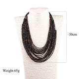 Bohemian Wood Bead Choker Necklace Women Statement Jewelry 6 Colors