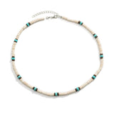 Mens Wooden Beaded Surfer Necklace Geometric Tribal Ethnic Chain