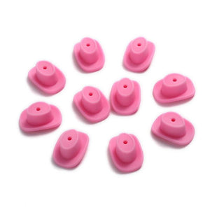 10Pcs Baby Silicone Beads Cowboy Hat Teething DIY Jewelry Making