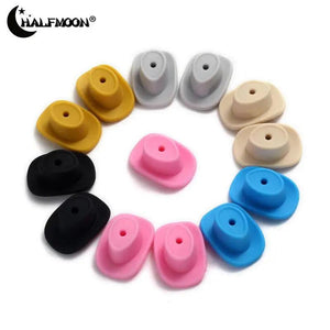 10Pcs Baby Silicone Beads Cowboy Hat Teething DIY Jewelry Making