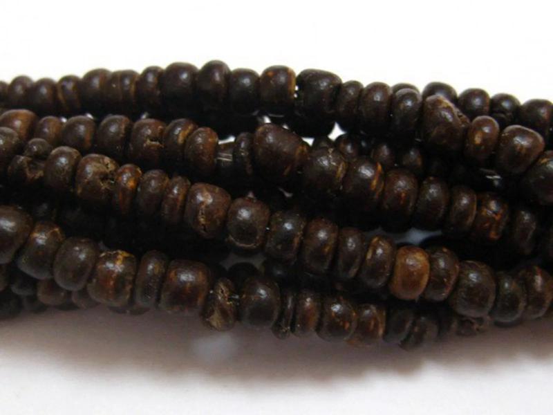 5 Strands Natural Dark Coconut Rondelle Beads 3mm