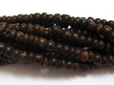 5 Strands Natural Dark Coconut Rondelle Beads 3mm