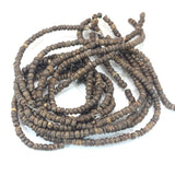 5 Strands Natural Dark Coconut Rondelle Beads 3mm