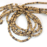 5 Strands Natural Dark Coconut Rondelle Beads 3mm