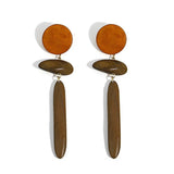 Teardrop Circle Ball Wooden Earrings for Women