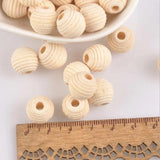 10-50Pcs Natural Unfinished Wooden Honeycomb Beads For DIY Jewelry Craft