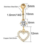 Heart Crown Cross Eye Wing Starfish Navel Piercing 14G
