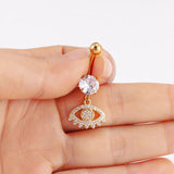 Heart Crown Cross Eye Wing Starfish Navel Piercing 14G