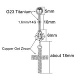 Heart Crown Cross Eye Wing Starfish Navel Piercing 14G
