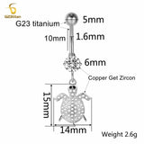 14G Titanium Barbell Crystal Dangle Belly Button Ring Sexy Navel Piercing