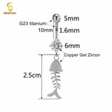 14G Titanium Barbell Crystal Dangle Belly Button Ring Sexy Navel Piercing
