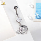 14G Titanium Barbell Crystal Dangle Belly Button Ring Sexy Navel Piercing