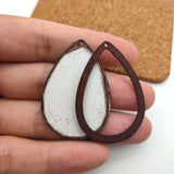 10 pcs Teardrop Wood Base Earrings Pendant Blank Wooden Settings