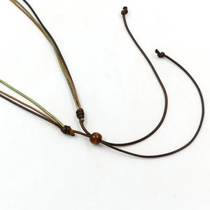 Vintage Multilayer Wood Beads Pendant Necklace