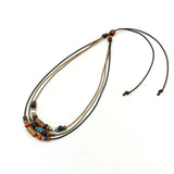 Vintage Multilayer Wood Beads Pendant Necklace