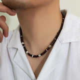 Men's Vintage African Beaded Clay Necklace