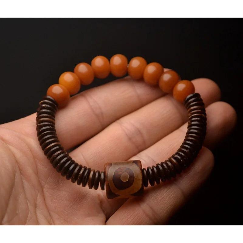 Tibetan Dzi Bead Bangle Amulet Bless Eyes Fengshui Bracelet
