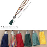 Bohemian Tassel Vintage Necklace Long Nepal Wood Beads Women Pendants