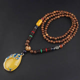 Nepalese Resin Water Drop Peacock Pendant Bohemian Necklace