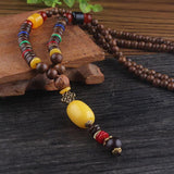 Nepalese Resin Water Drop Peacock Pendant Bohemian Necklace