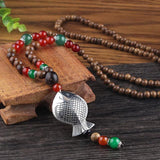 Nepalese Resin Water Drop Peacock Pendant Bohemian Necklace
