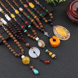 Nepalese Resin Water Drop Peacock Pendant Bohemian Necklace