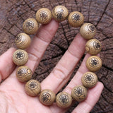 Tibetan Wood Bead Necklace 20mm Rosary Chain Natural Wood Bracelet