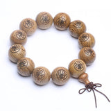 Tibetan Wood Bead Necklace 20mm Rosary Chain Natural Wood Bracelet