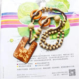 Exotic Hollow Round Woody Pendant Necklace for Women