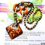 Exotic Hollow Round Woody Pendant Necklace for Women
