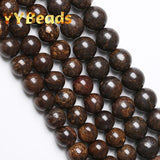 Dark Brown Bronzite Stone Beads Round Loose Charm Beads 4-12mm