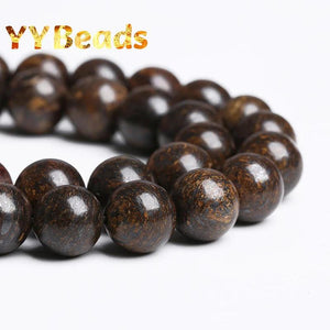 Dark Brown Bronzite Stone Beads Round Loose Charm Beads 4-12mm