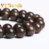 Dark Brown Bronzite Stone Beads Round Loose Charm Beads 4-12mm