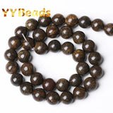 Dark Brown Bronzite Stone Beads Round Loose Charm Beads 4-12mm