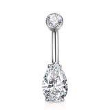 G23 Titanium Navel Ring 14G CZ Top Belly Piercing