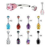 G23 Titanium Navel Ring 14G CZ Top Belly Piercing