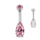G23 Titanium Navel Ring 14G CZ Top Belly Piercing